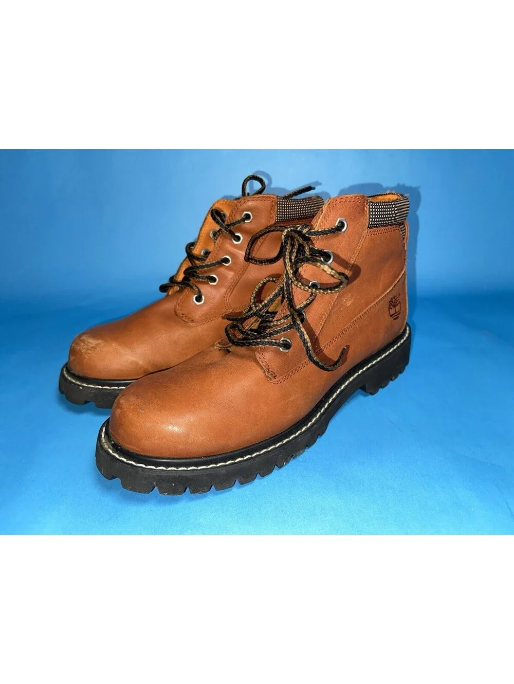Timberland Mens Size 9M Brown Leather Work Hiking Ankle Boots Lace Up